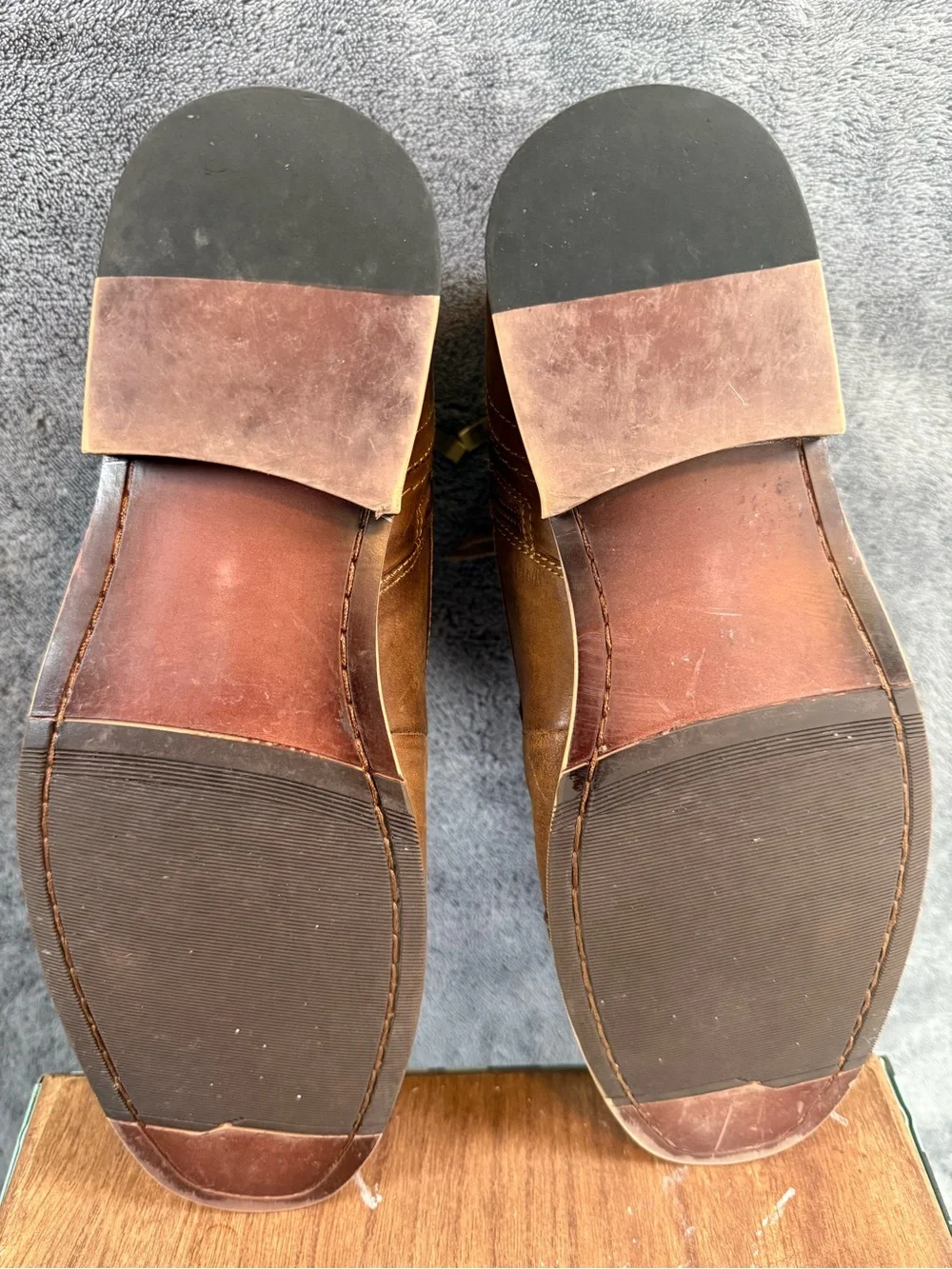 Steve Madden Tan Brown Leather Jeffries JEFR01M1 Lace-Up Boots 10